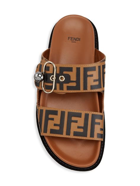 fendi leather sandals|fendi sandals flat woman.